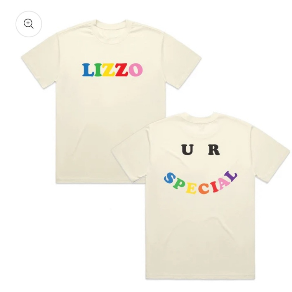 Official LIZZO Merch Tie Dye Rainbow Bubble Letters U R Special Medium T Shirt